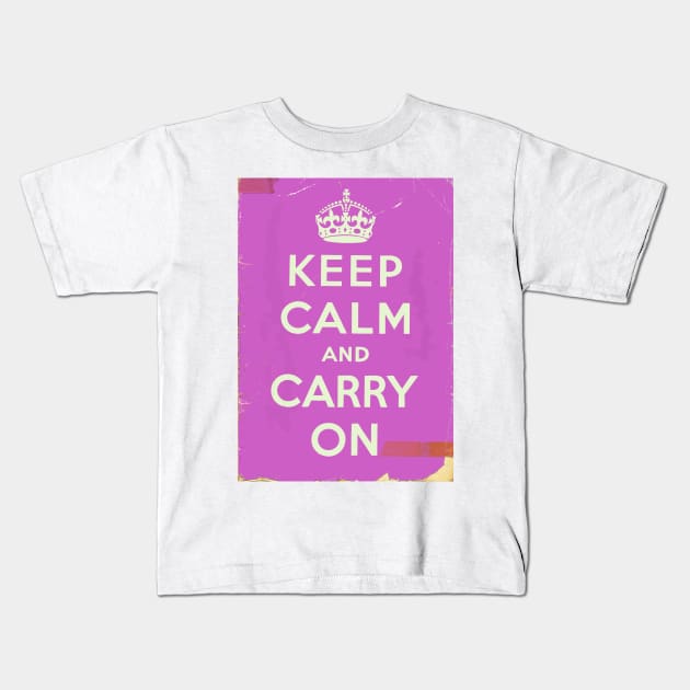 Keep Calm and Carry on vintage Kids T-Shirt by nickemporium1